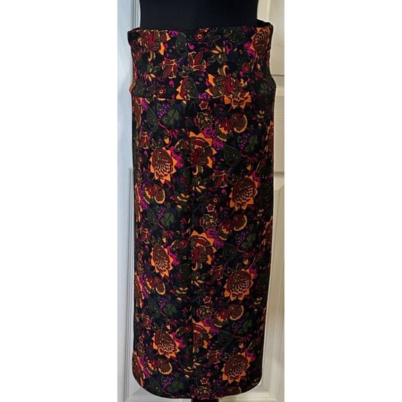 Women's LuLaRoe Floral Straight & Pencil Midi Skirt Polyester Blend Size Large - Picture 4 of 12